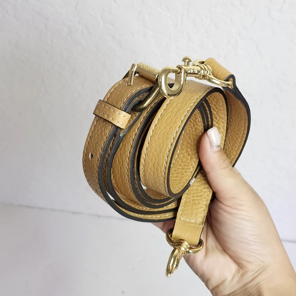 Tous Tan Leather Crossbody Strap